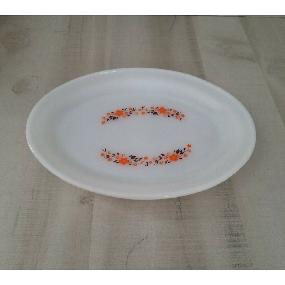 Vintage Oval Dynaware Pyr-O-Rey Orange Serving Dish plate 12.75"X9.75"  Mexico